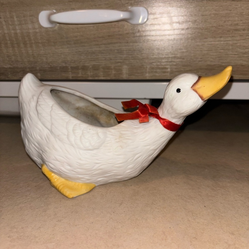 Vintage Porcelain Duck Planter
